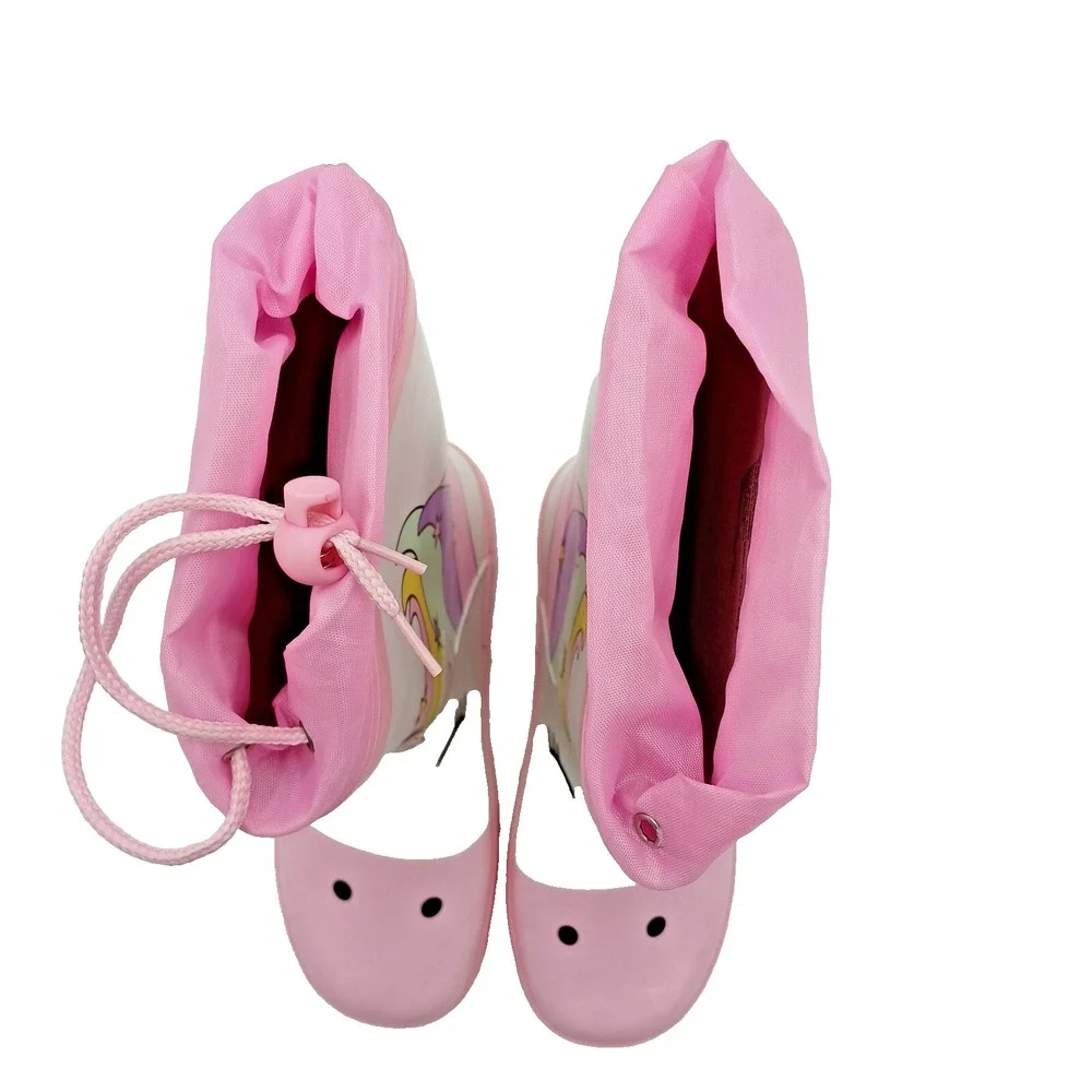 Unicorn Rain Boots Youth Girls Size 2 Pink Pull-On Unicorn Rubber‎ Boots
